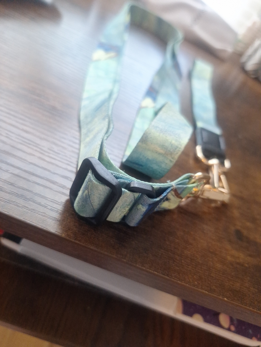 Blue Green Abstract Print Phone Lanyard Case Strap - Picture 3 of 4